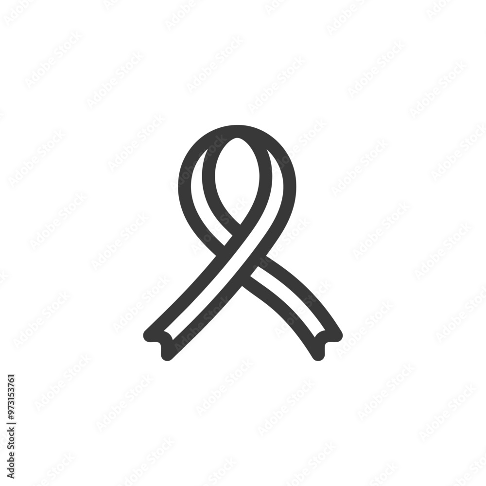 A simple black outline of a ribbon tied in a bow A simple black outline of a ribbon tied in a bow