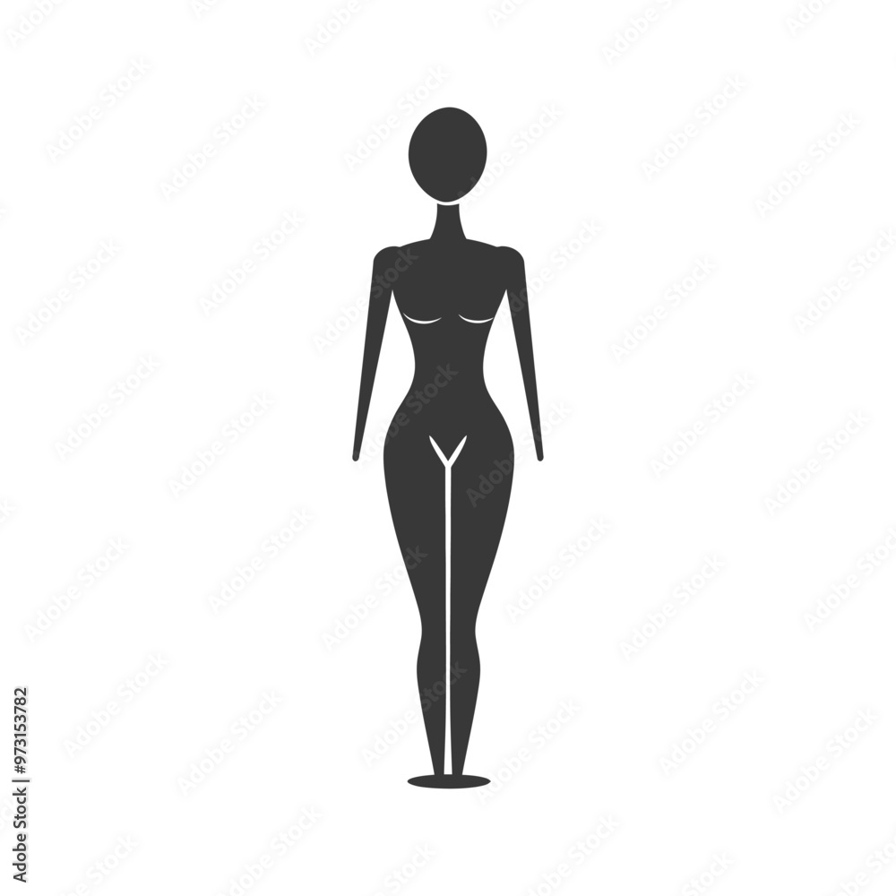A Simple Black Silhouette of a Female Mannequin A Simple Black Silhouette of a Female Mannequin