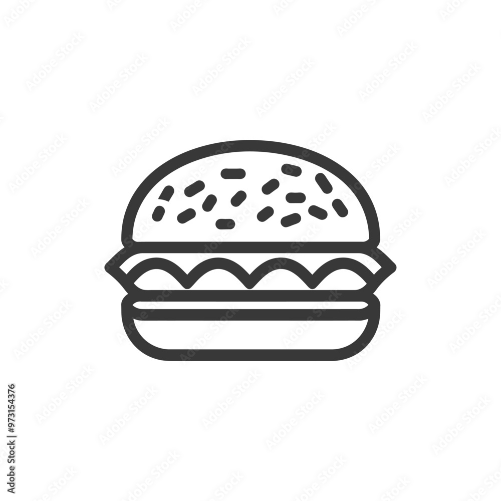 A Simple Line Drawing of a Hamburger A Simple Line Drawing of a Hamburger