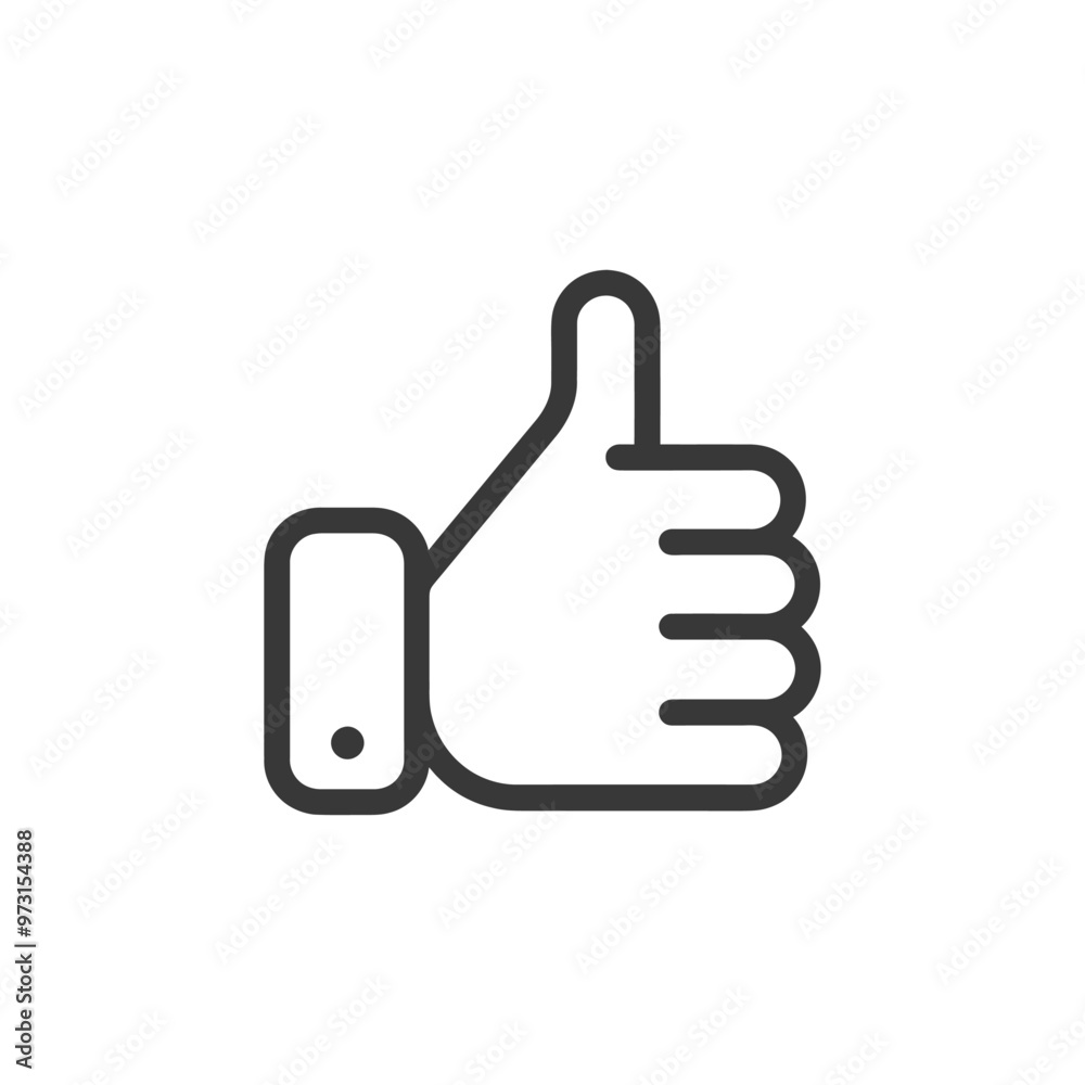 A simple line drawing of a hand giving a thumbs up gesture A simple line drawing of a hand giving a thumbs up gesture