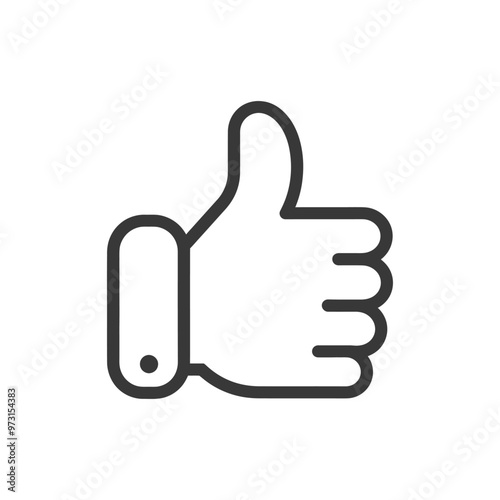 A simple line drawing of a hand giving a thumbs up gesture