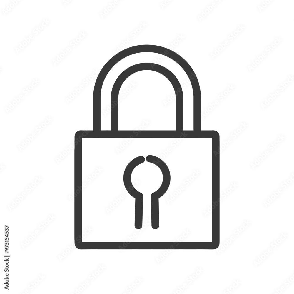 A simple line drawing of a padlock with a keyhole A simple line drawing of a padlock with a keyhole