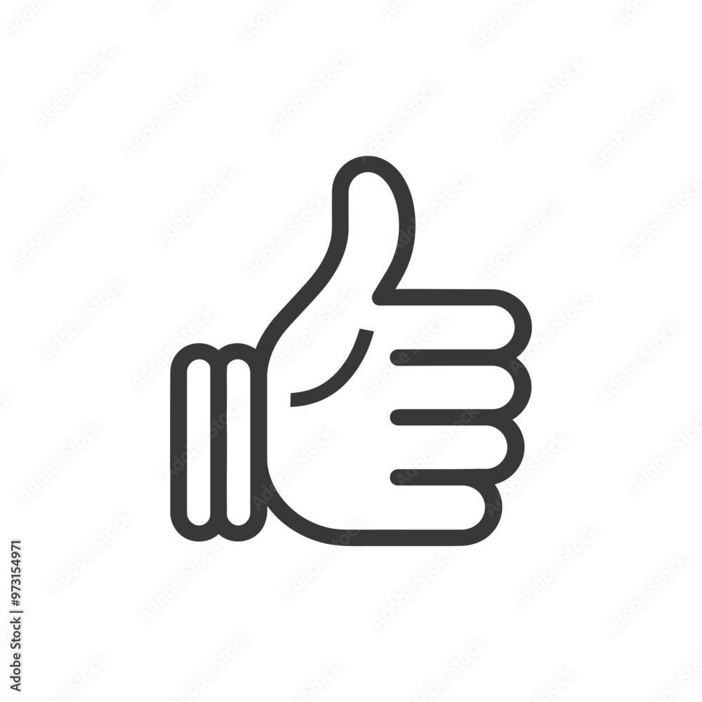 A Simple Line Drawing of a Thumbs Up Hand Gesture A Simple Line Drawing of a Thumbs Up Hand Gesture