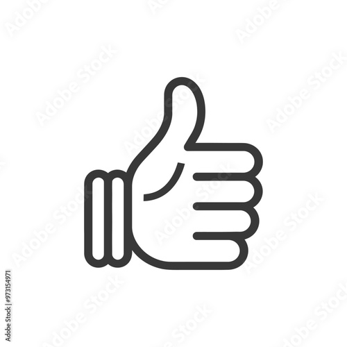 A Simple Line Drawing of a Thumbs Up Hand Gesture