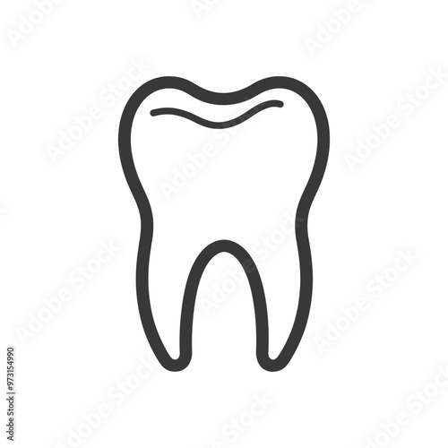 A Simple Line Drawing of a Tooth
