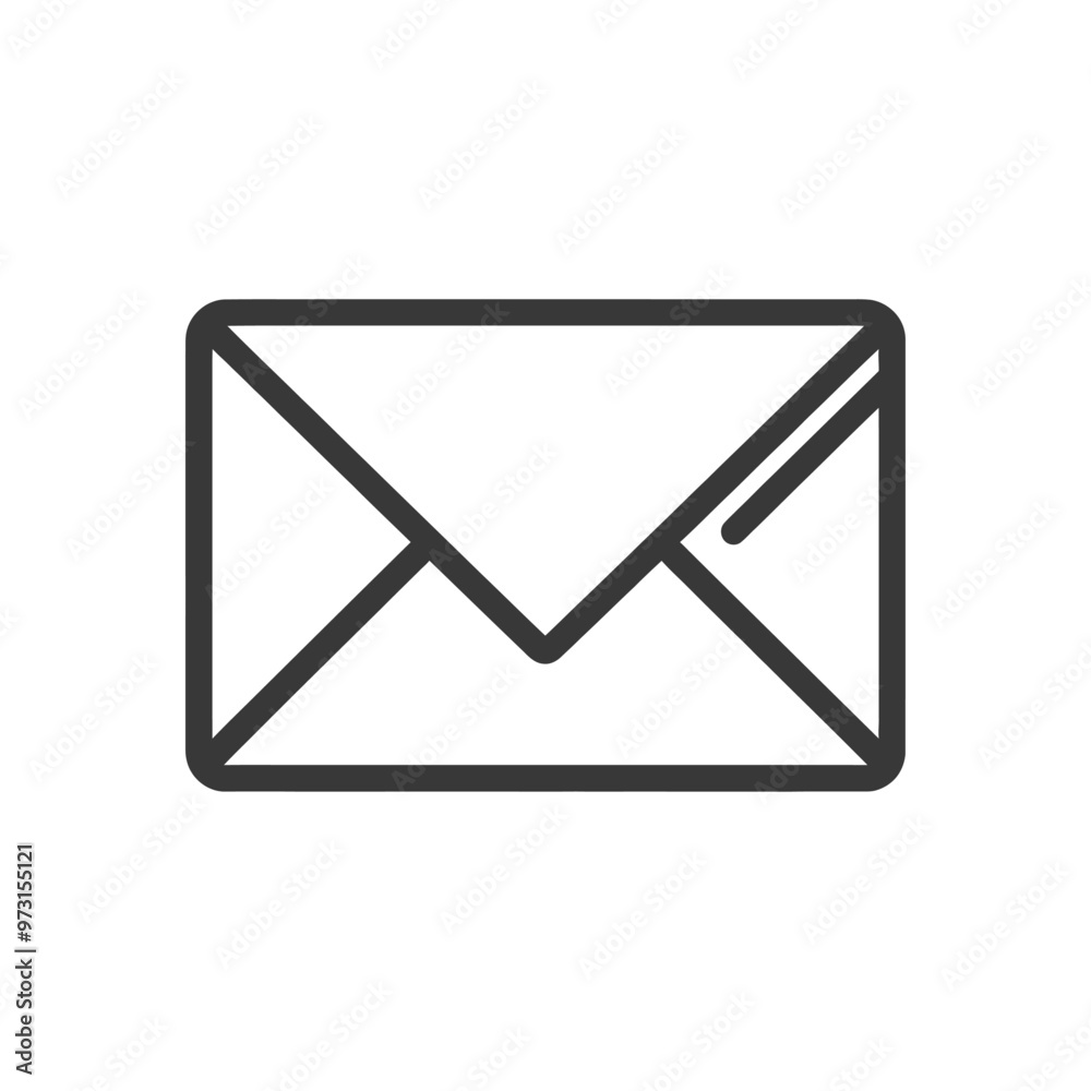 A simple outline icon depicting a closed envelope A simple outline icon depicting a closed envelope
