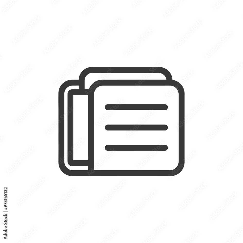 A Simple Line Icon Depicting a File Folder with Multiple Documents A Simple Line Icon Depicting a File Folder with Multiple Documents