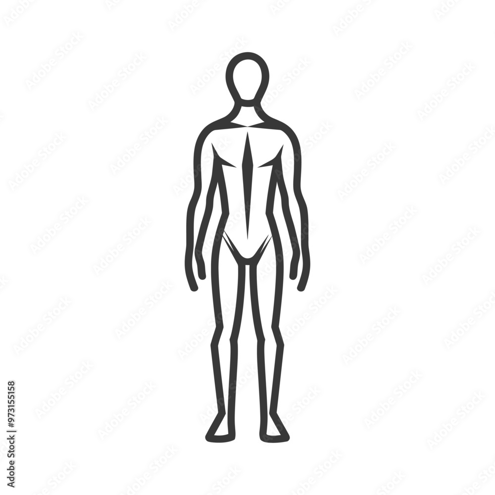 A simple outline illustration of a human figure A simple outline illustration of a human figure