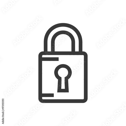 A simple outline illustration of a closed padlock