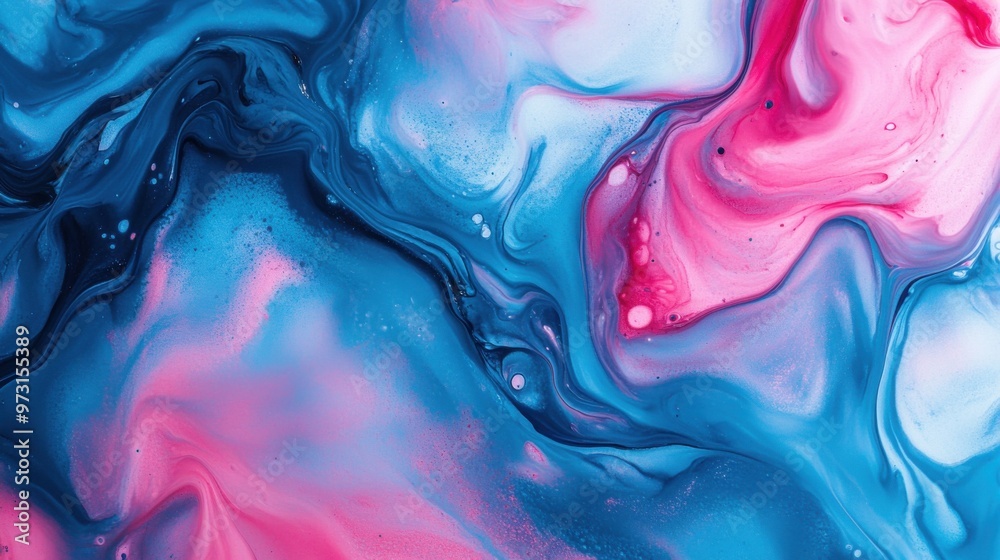 Fototapeta premium Vibrant Blue and Pink Abstract Fluid Art Background