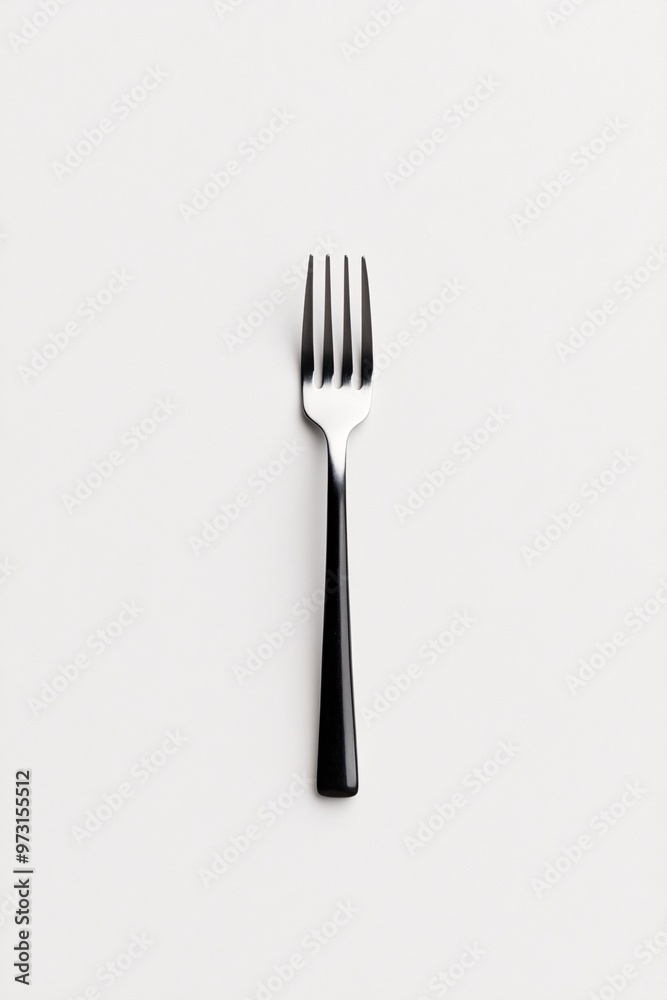 black fork on white background black fork on white background