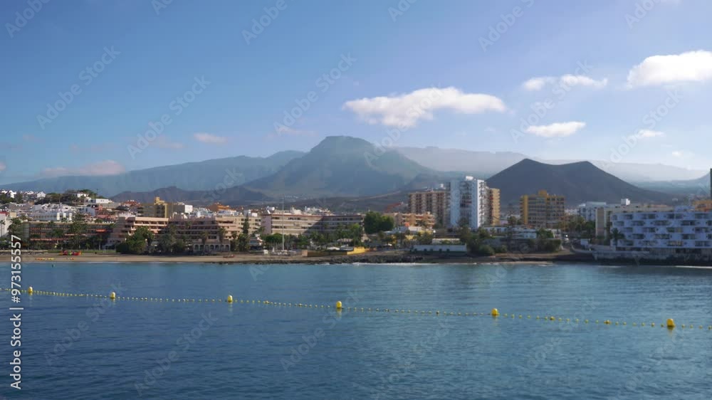 Departure from the port of Tenerife island in Spain in 4k Departure from the port of Tenerife island in Spain in 4k