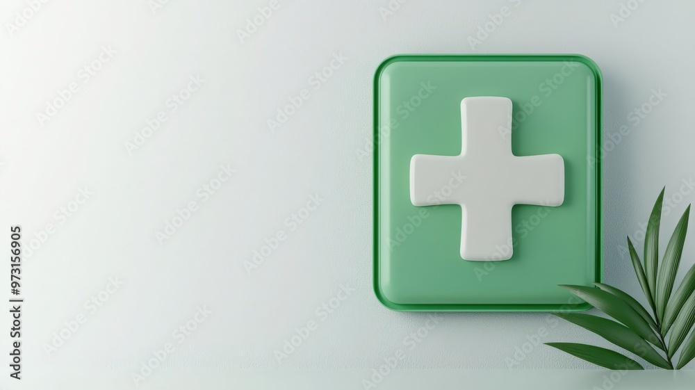 A modern first aid symbol on a pastel background, symbolizing health, care, and safety in a minimalist design. A modern first aid symbol on a pastel background, symbolizing health, care, and safety in a minimalist design.