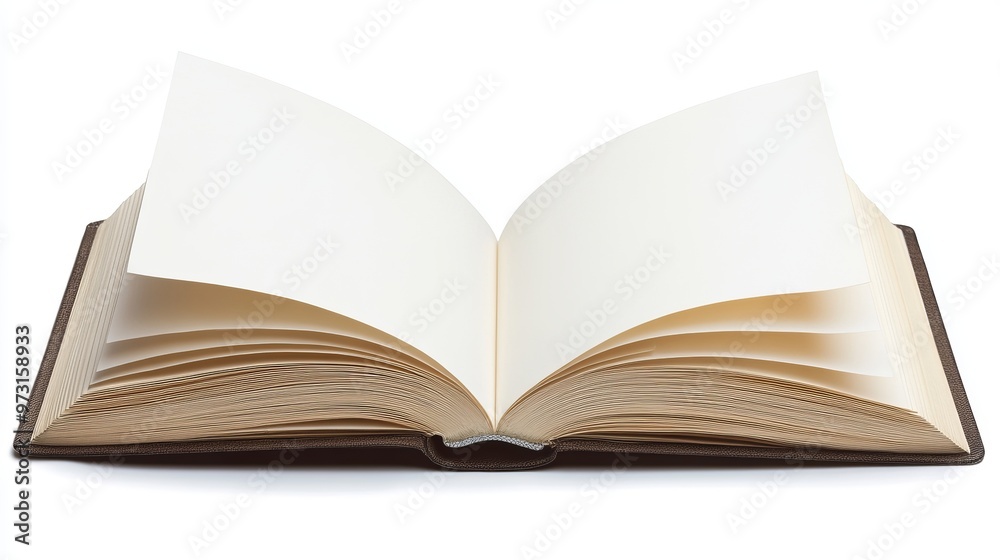 Open book, blank white pages, Open book, blank white pages,