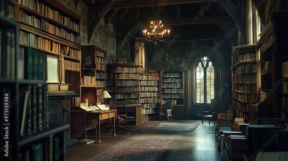 A serene library filled with books and natural light, perfect for study and reflection. A serene library filled with books and natural light, perfect for study and reflection.