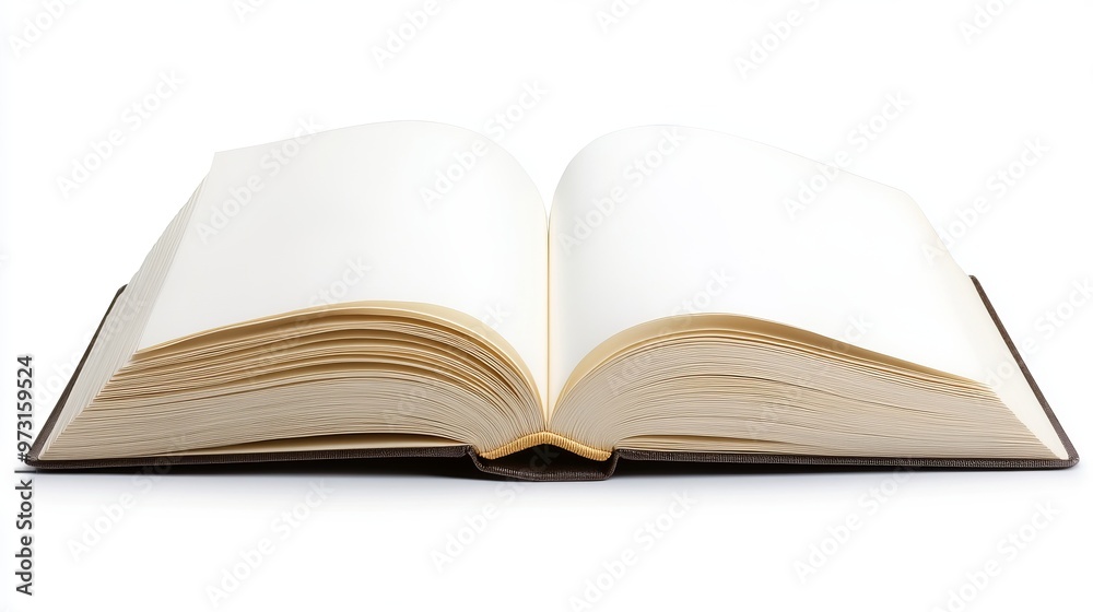 Open book, blank white pages, Open book, blank white pages,