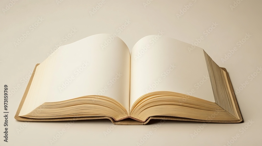 Open book, blank white pages, Open book, blank white pages,