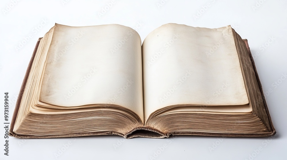 Open book, blank white pages, Open book, blank white pages,