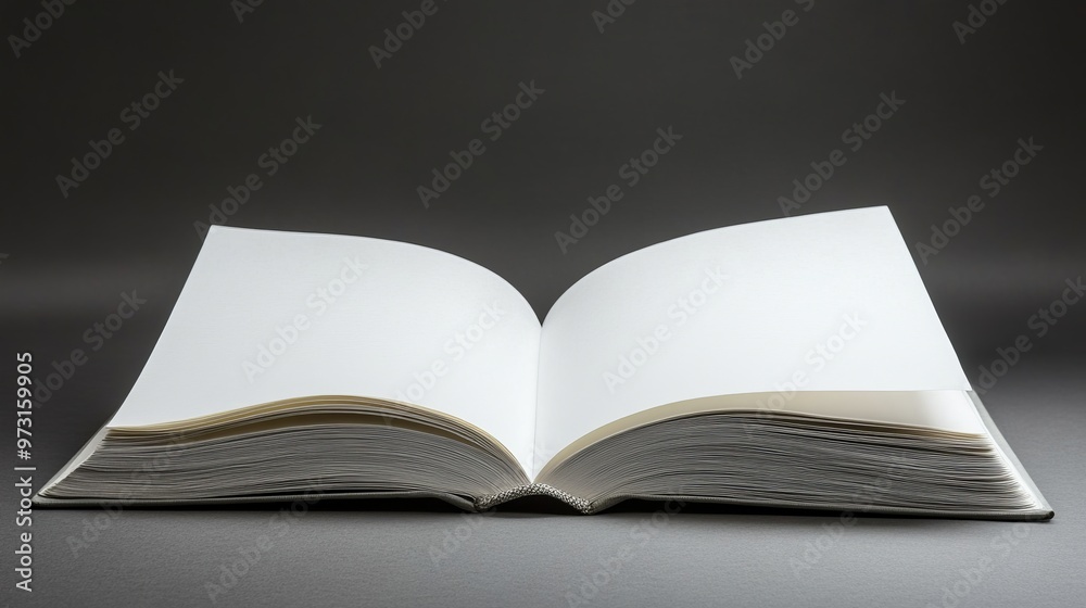 Open book, blank white pages, Open book, blank white pages,