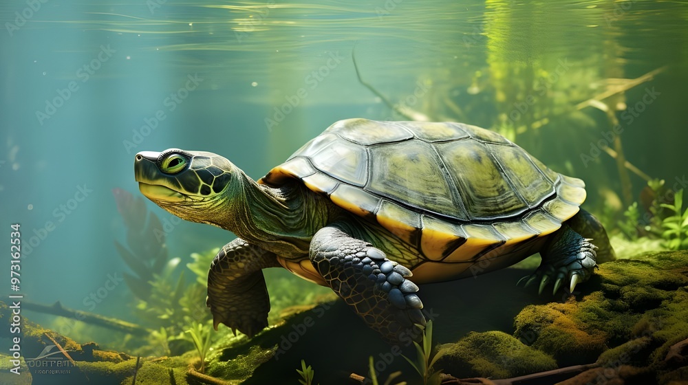 Obraz premium turtle on the water