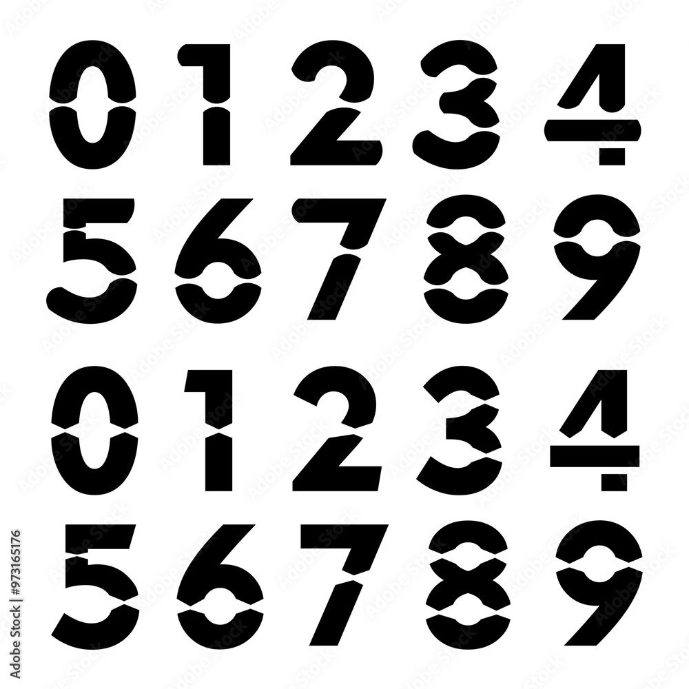 a set of fonts in the form of numbers a set of fonts in the form of numbers