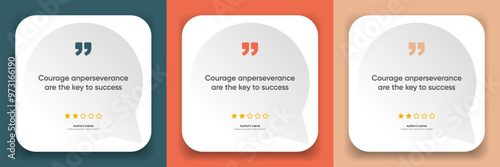 3D bubble testimonial banner, quote, infographic. Social media post template designs for quotes. Empty speech bubbles, quote bubbles and text box. Vector Illustration EPS10.