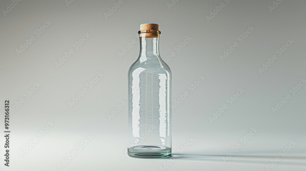 Empty Glass Bottle with Cork. Drinks Empty Glass Bottle with Cork. Drinks