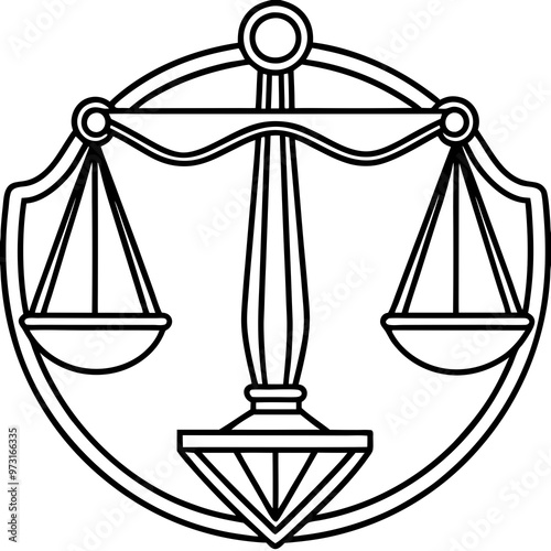 Justice law on white background