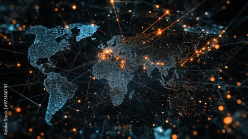 6. Interactive map displaying global 5G network expansion, with hotspots and data flows visualizing coverage and connectivity photo