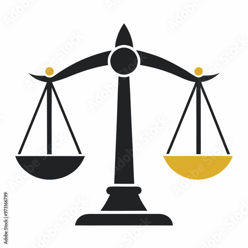 Justice law on white background