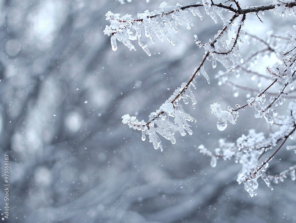 Frozen Branch in Winter Wonderland - Nature Photography Frozen Branch in Winter Wonderland - Nature Photography