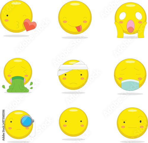  emoji. Playful emoticon isolated on transparent background. 3D rendering