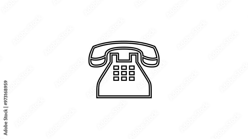 teliphone icon animation on withe background teliphone icon animation on withe background