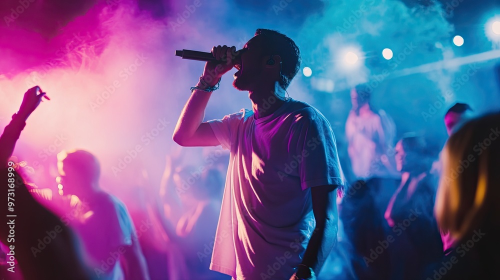 Energetic Live Performance at a Nightclub Energetic Live Performance at a Nightclub