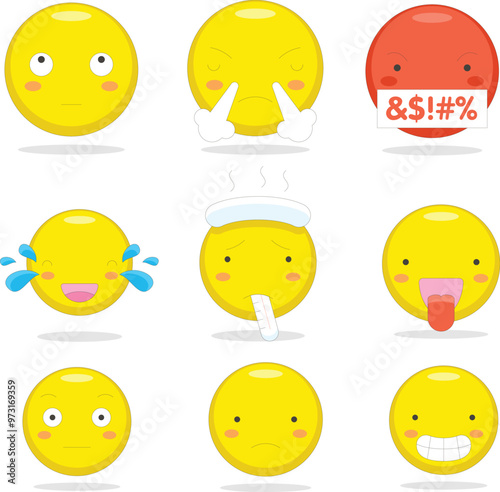  emoji. Playful emoticon isolated on transparent background. 3D rendering