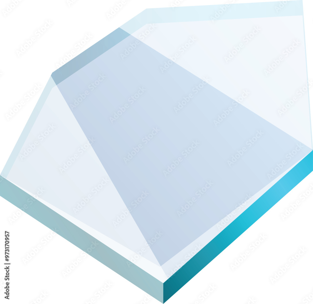 This icon features a hexagonal glass prism, showcasing its ability to refract light beams This icon features a hexagonal glass prism, showcasing its ability to refract light beams