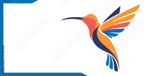a colorful bird flying in the air on white background