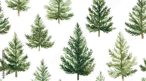 Christmas tree pattern with evergreen forest design for holiday projects.