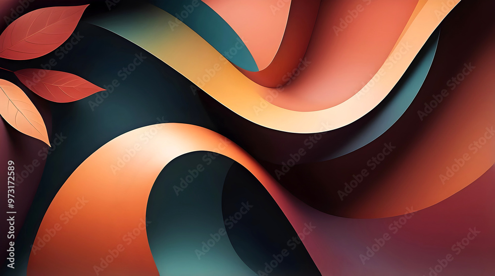 Modern abstract aesthetic background design, autumn colours, art wallpaper, template