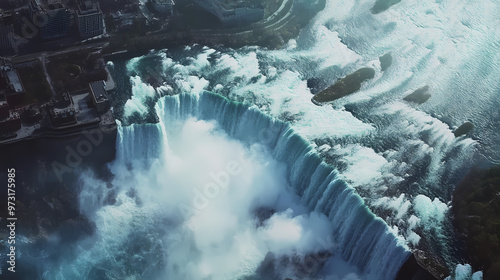 Niagara falls view from skylon tower. generative ai. Niagara Falls. Illustration photo