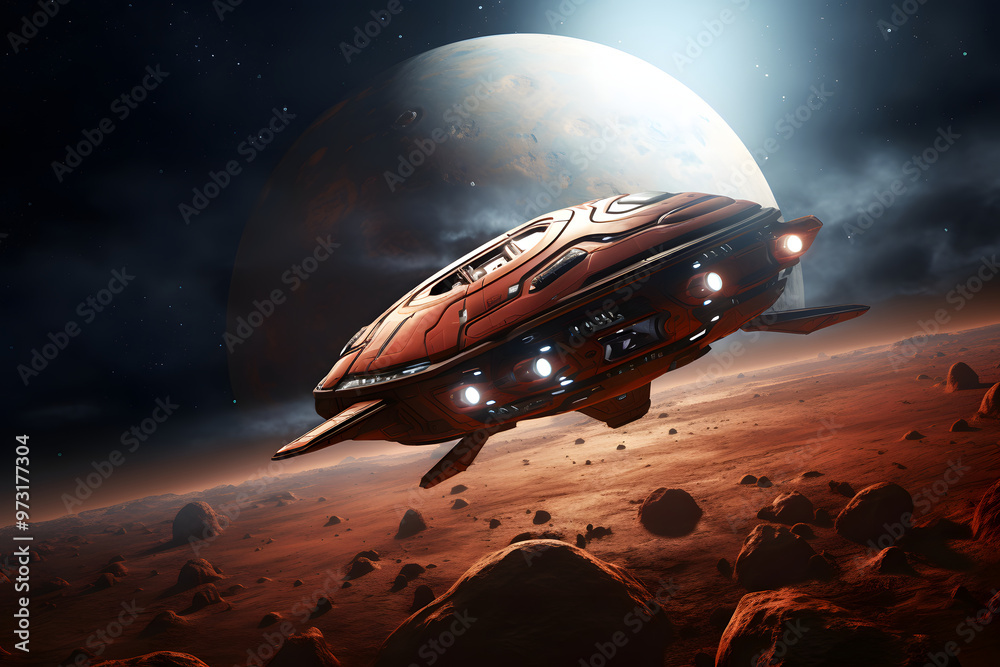 rocket ship with planet in the background, rocket ship in space rocket ship with planet in the background, rocket ship in space