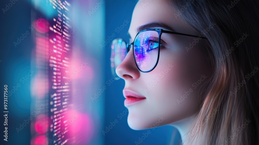 A data analyst using a computer to analyze performance data and identify trends. A data analyst using a computer to analyze performance data and identify trends.