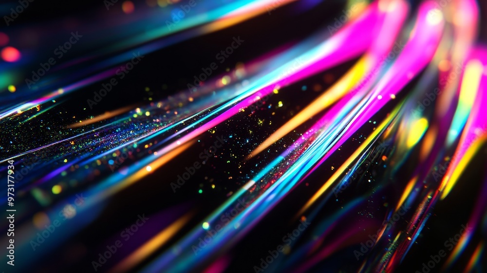 3D animation of bright abstract lines and flashes in neon style 3D animation of bright abstract lines and flashes in neon style