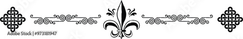 Celtic Header - Curved Lines - Knot Ends - Fleur de Lys