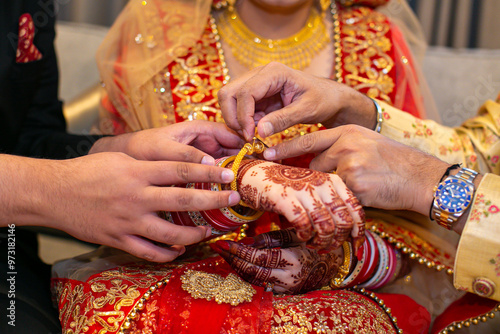 Indian bride's henna wedding mehendi mehndi hands close up