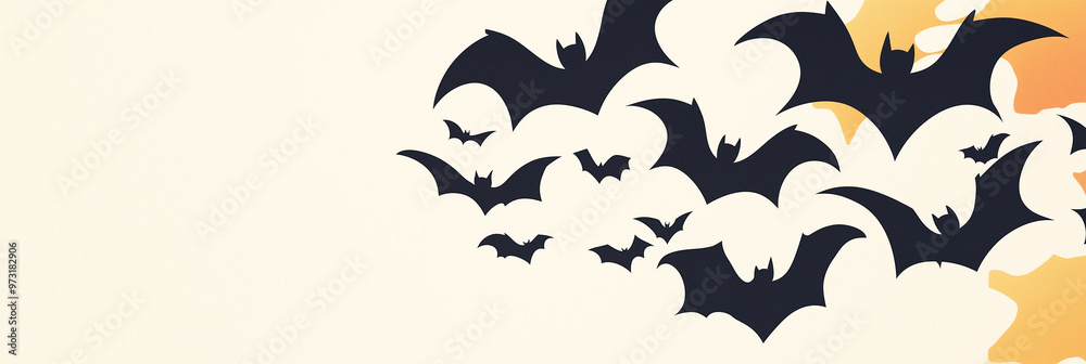 Minimalist Bat Wave on Light Gray with Ample Copyspace, Simple Halloween Background
Minimalist Bat Wave on Light Gray with Ample Copyspace, Simple Halloween Background