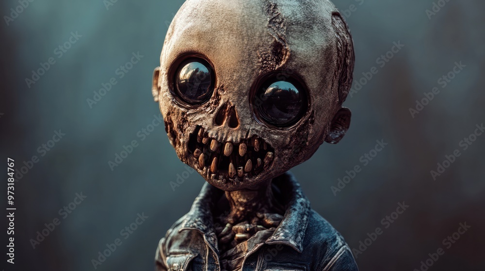 Very cute zombie with copy space