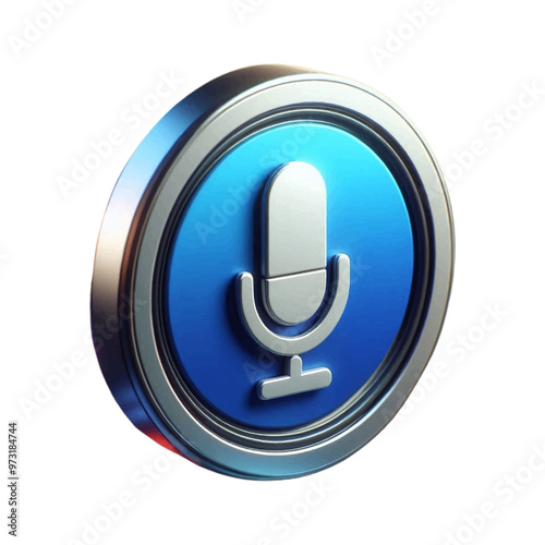 3d Voice Assistant icon in circle