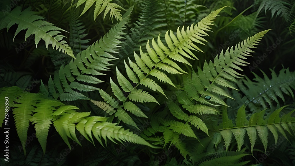 Fototapeta premium fern leaf in the forest background 