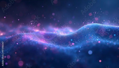 Abstract glowing cosmic waves with vibrant effects